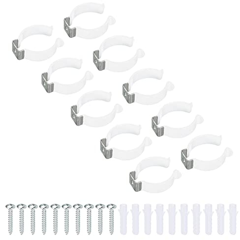 sourcing map 10Stk. T12 U Clips Halter Halterung LED Glühbirne Weiß | Montagehalterung, Edelstahl, LED Streifen Clips Rohrschellen, Für Leuchtstoffröhrenhalter