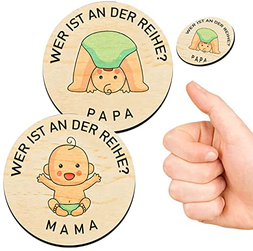 PulangRen Geschenke zur Geburt, Schwangerschaft Geschenk Hölzerne Entscheidungsmünze, Geschenkidee für Werdende Mütter, Taufgeschenke