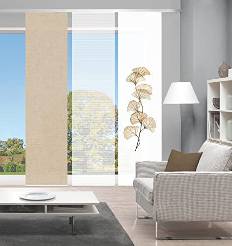 VISION S 080770 Berto Schiebegardine, halbtransparent, Bambus-Optik, 260x60 cm, Farbe:Sand, Größe:260 x 60 cm, Anzahl:3X