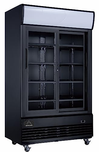 Getränkekühlschrank Flaschenkühlschrank schwarz 1.013 L mit Glastüren abschließbar LED-Bel. 0°bis+10°C Einlegeroste verstellbar
