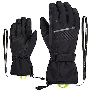 Ziener Herren Gentian Ski-Handschuhe/Wintersport | wasserdicht, Lange Stulpe, Black, 10,5