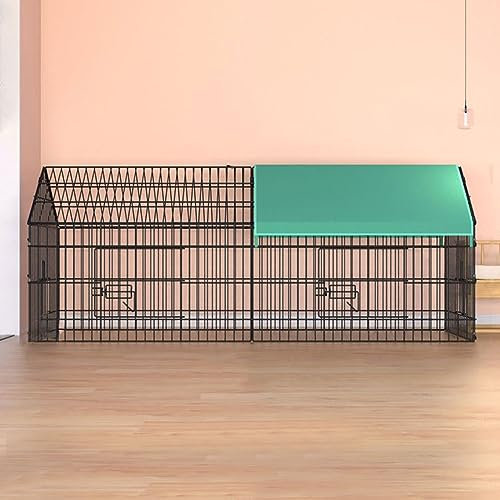 XIAOZHUANGXIONG Hasenkäfig XXL Draußen, Haustierkäfig Aus Schwarzem Metall mit 2 Türen Und Sonnendach, mit Regenschutz, Zusammenklappbarer, Überdimensionaler Drahtkäfig (Size : XX-Large)