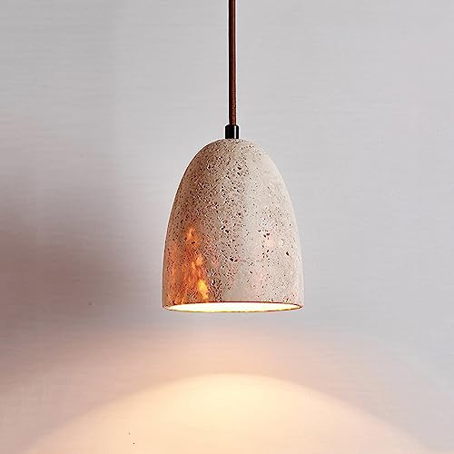 Wabi Sabi giapponese Lampadari a sospensione in pietra di caverna gialla Decorazione per studio in famiglia Lampada a sospensione a soffitto a LED Tavolo da pranzo scandinavo Comodino per camera da
