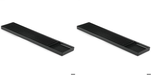 Drinkstuff Bar Rail Runners - Fingertip Rubber Bar Mat, Glassware Rail (Pack of 2, 15inch)
