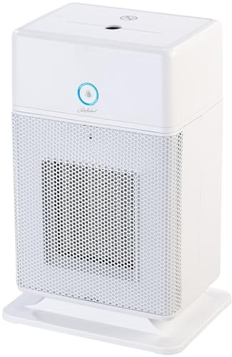 Carlo Milano Heizgeräte: 2in1-Keramik-Heizlüfter und Luftbefeuchter, Thermostat, 900/1.800 W (Klimagerät Heizen, Turm-Heizlüfter, mobil)