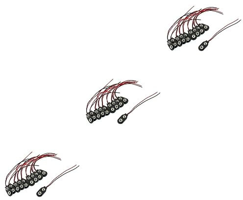 Angoily 3 Set Di Connettori A Scatto Per Batteria Con Cavo Clip Per Batteria Da 9 V Compatibile Con Led in Plastica Robusta Metallo Cavo Da 10 Cm Design 50 Pezzi*3