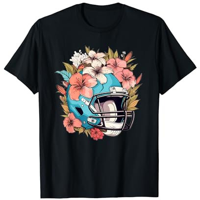 American Football Helm mit Blumen I American Football T-Shirt