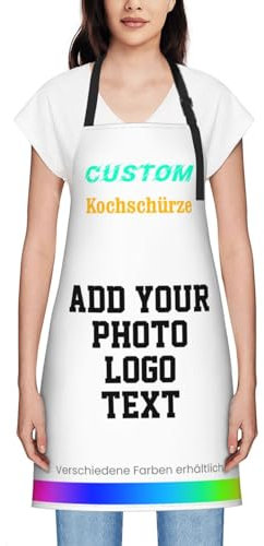 Generisch Kochschürze Personalisiert, Sie Ihr eigenes Bild hinzu, Text, benutzerdefinierte Grillschürze Selbst Gestalten, Ideal als Geschenk für Männer & Frauen, Grill Schürze - viele Farben