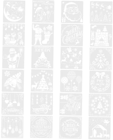 NUOBESTY 72blätter Weihnachts-schablonen Für Zeichenprojekte Wiederverwendbare Hohlgeschnittene Vorlagen Für -kunst Scrapbooking Und Weihnachtsdekoration