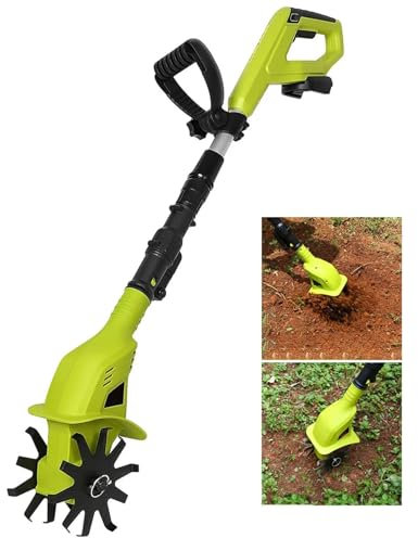Le Rotovateur éLectrique Compact Et Pratique Avec Une Largeur De Labourage De 32 Cm Et Une Profondeur De Labourage De 25 Cm, Batterie Au Lithium 20 V