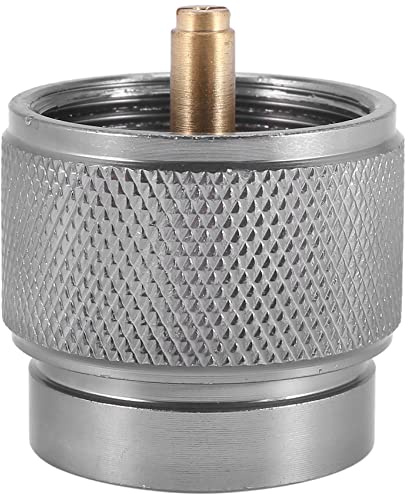 Lizusidtsy Camping Stove Adapter 1LB Propane Small Tank Input and a Lindal Valve EN417 Output Outdoor Cylinder LPG Canister Convert, Silver