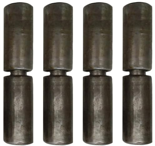 Lot de 4 charnières à barillet soudables, 20 x 75 mm en acier robuste avec roulements à billes amovibles pour portails métalliques, camion, remorque, rotation à 360°, capacité de 99,8 kg