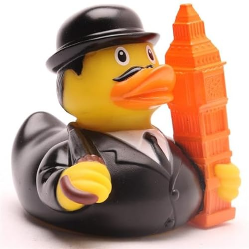 Duckshop I Big Ben Badeente inkl. Quietscheentchen-Schlüsselanhänger im Set I L9cm I Quietscheente I Geschenk für Sightseeing