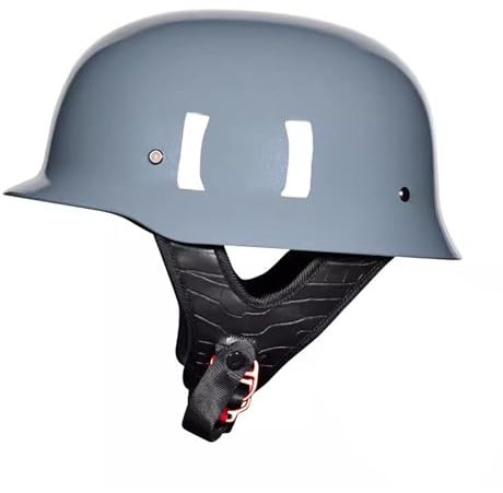 OZXDKJ Retro Motorrad Offener Helm, Tragbarer Deutscher Stil Helme, Motorradhelm Brain Cap Helme DOT/ECE-Zulassung, Motorrad Halbhelme, Scooter Chopper Helme Herren Damen,XL=(61-62cm),EE