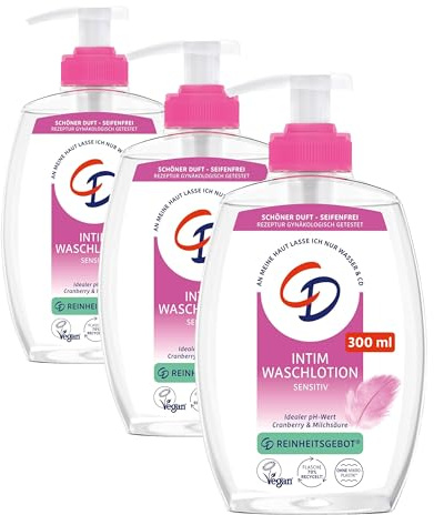CD Wohlfühl Intim Waschlotion, 300 ml, Lotion zur milden Reinigung des Intimbereichs, mit Cranberry-Extrakt & Milchsäure, seifenfreie Körperpflege, dezenter Duft, vegan (Packung mit 3)