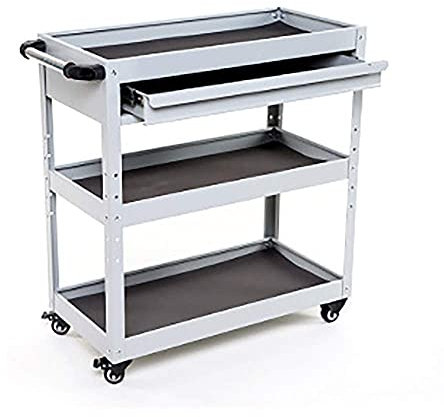 BTZHY Tool Cart Utility Tool Trolley Heavy Duty Service Cart Tool Trolley Garage DIY Workshop Trolley 3-Tier Mechanics Utility Tool Trolley for Garden Outdoors
