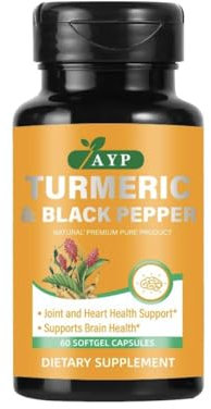 Turmeric and Black Pepper Supplement 1440mg –Organic Turmeric with Ginger Root |60 Softgel Capsules for Joint Support, Inflammation Relief & Digestive Health |High Absorption Formula with MCT Oil
