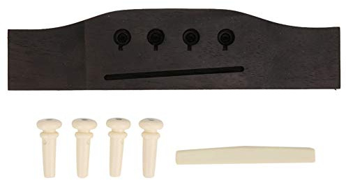 4 String Bass Bridge, Rosewood Acoustic Sattel mit Stiften und 4 Brückennadeln, Bassgitarrenbrückenersatz -Kit für 4 Saiten -Akustik -Bässe für Bassgitarre