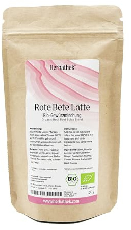 Rote Bete Bio-Gewürzmischung-Pink Latte, 100g von Herbathek