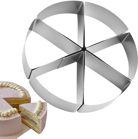 Cake Portion Cutter - Round Pancake Divider | Slicer Pie Divider For 6 Slices | Stainless Steel Pizza Slicer For Bread Dessert, Cheesecake Separator 6 Gr