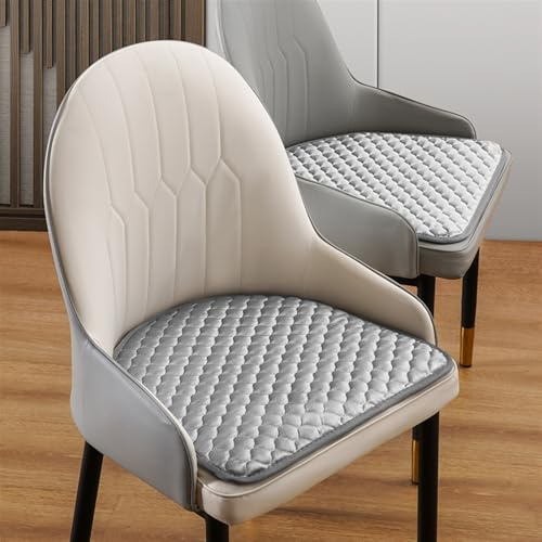 BESTORI 2er Set Stuhlkissen Rutschfestes Waschbares Sitzkissen Halbrund Stuhlauflage Kissen für für Esszimmer, Wohnzimmer, Studierzimmer, Grau, 45 x 44 cm