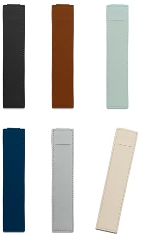 Stifthalter mit elastischem Band für Hardcover-Notizbücher, Tagebücher, Planer, Stifteetui, Lederhülle mit Gummiband-Clip für Kalender, 6 Stück