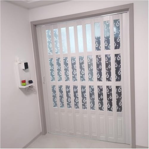 SAFWELAU Porte da Interno Porta Scorrevole Interno Porta Pieghevole - occupa Solo Il 10% dello Spazio, Porta Scorrevole per armadi, camere da Letto e Altro(WxH 46x80in(116x203cm))