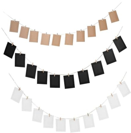 ARTSEWPLY 10 Stück Kraftpapier Bilderrahmen mit Schnur und Klammern DIY Hängende Fotowand Dekoration für Kreative Bastelprojekte und Fotos