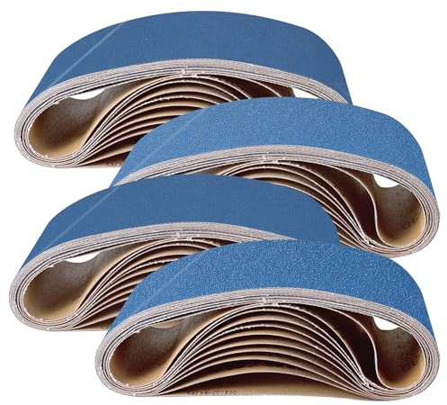 UMXIUO 8 Pièces Bande Abrasive 100 x 560 mm Grain 40/60/80/120 | Corindon Zirconium Bande Abrasive pour Ponceuse à Bande pour Métal Bois, Haute Performance