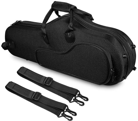 Leichter Saxophonkoffer Rucksack für Altsaxophon Schwarz | Oxfordstoff, Große Kapazität, Abnehmbare und Verstellbare Schultergurte
