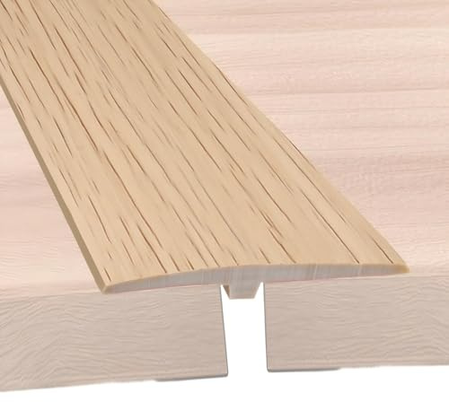 Bande de Seuil Barre de Seuil Autocollant, 5cm x 3m PVC Barre de Transition de Seuil, Profilé en T, Bande de Transition Sol pour Espaces Entre Carreaux, Sols en Bois, Barre de Seuil (Érable)