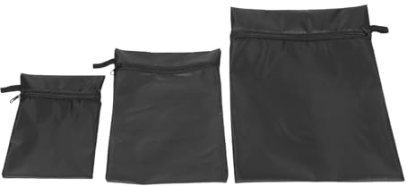 MUSISALY 3 Pezzi Impermeabili per Pannolini Organizer Cambio con Zip Tasche Salva Bagnato e Asciutto Nero Minimalista per Passeggino Nido e Viaggi