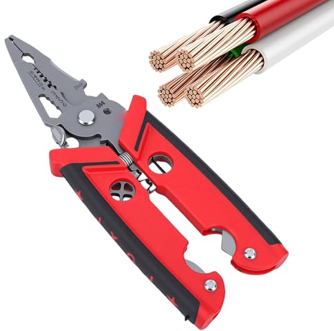 Jectse Spellafili 18 in 1, Pinza per Elettricisti, MATERIALE RESISTENTE, MANIGLIA ERGONOMICA, per Uso Professionale e Domestico