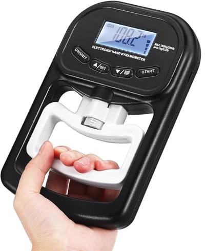 Homoyoyo Tester di Forza di Presa Digitale Ricaricabile, Dinamometro la Mano in Plastica Capacità 1-180 Kgf, Facile da Usare, per Allenamento e Riabilitazione