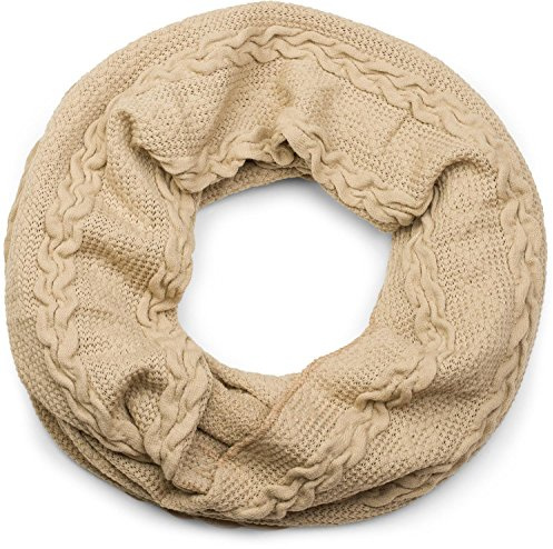 styleBREAKER Unisex Loop Schal Zopfmuster Feinstrick 80x39cm | Schlauchschal. elastisches Material. winterfest. weiche Haptik. Rundschal. wärmende Qualität. pflegeleicht.