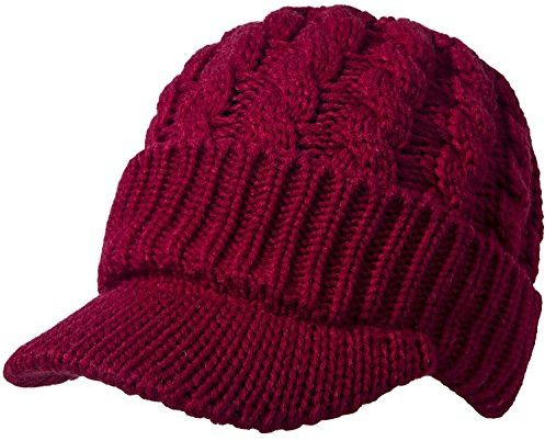 KUYOU Unisex Strickmütze Beanie Cap Winter Kappe Mütze mit Schirm