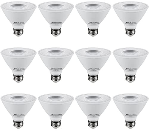 TORCHSTAR 12-Pack PAR30 Short Neck LED Bulb, 8W Equivalent 75W, CRI90+ Dimmable Spot Light Bulbs, UL Listed, Super Bright, 800 Lumens, 5000K Daylight, E26 Medium Screw Base