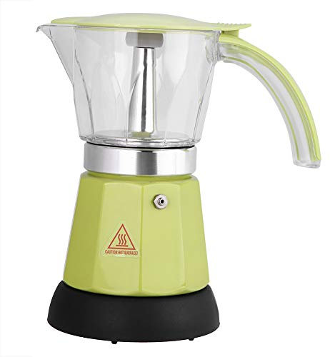 ASHATA Moka Express Espressokocher, Moka Express Espressokocher 300ml Cafe Maker,480W Elektrischer Espressokocher Moka Pot Espressomaschine Kaffeemaschine 2 Farben(Grün)