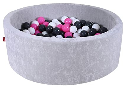 KNORRTOYS.COM 68170 - Bällebad Soft - Grey - 300 Bälle Creme/Grey/Rose, Grey, Creme, Grey, Rose