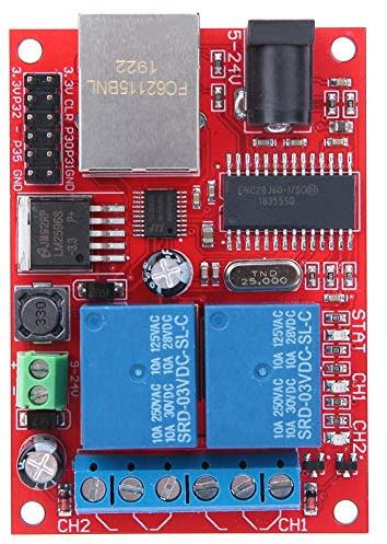 controller module LAN Ethernet 2-way delay switch for relay card DC5V-24V with 1 operation display and maintain relay status before shutdown