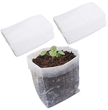 Belit Nursery Growing Bags, 100 Pcs Fabric Seedling Pots Non-Woven Pouch for Gardening Seed Plant Bag, Potato, Flower, Tomato Plant Starts (5.7 x 5.7 )