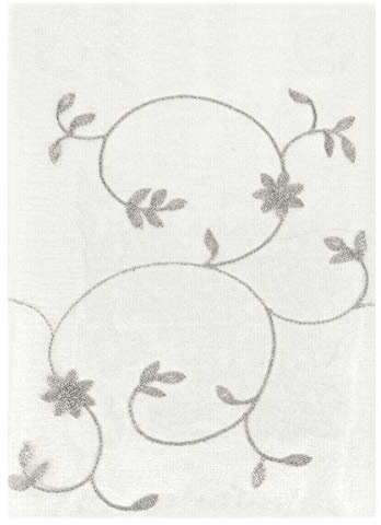 emmevi Tende Finestre Porta Interno Coppia 2 Pz Semitrasparente Fiori MOD.Tenda Decò 1CONF 60X240 Grigia