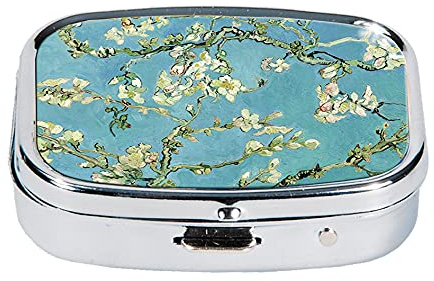 Fridolin Van Gogh Pillendose Pillendöschen aus Metall Dose für Tabletten *Mandelblüte*