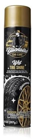 Billionaire Tire Shine Wet tire Shine 12 Pack 1 Can 14 oz Spraying Maximum Protection Fast Dry Shine Wheels Tire Care Long Lasting Rain Resistant tire Rubber Moulding Bumpers – Car Detailing (12)…