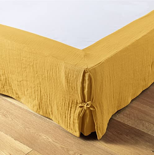 Cache sommier Gaze de Coton Gaia 140x190cm Safran