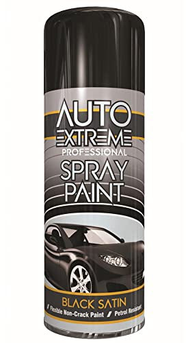 AHS Black Satin Spray Paint 400ML - Auto Extreme Satin Finish Paints - Multipurpose Aerosol Spray Paint - Hard Wearing & Crack Resistant - Automotive Paint Sprayer - Exterior Paints - 400ML (1)