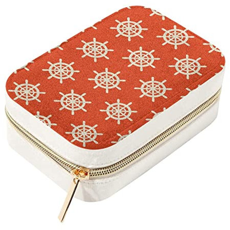 Personalizzato Viaggio Mini Contenitore di Gioielli Organizzatore Caso di Immagazzinaggio per Le Donne Nautical Timone