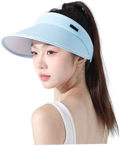 Rachlicy Pare-Soleil pour Femmes Chapeaux De VisièRe à Large Bord RéSistants Au Vent Protection UV Chapeau De Pliable RéGlable pour Plage