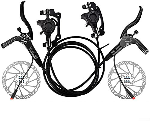 PETSTIBLE E-Bike Hydraulische Bremsen-Set, E-Bike, hydraulische Scheibenbremse, Set, E-Bike, Scheibenbremse, Elektrofahrrad, Trennhebel mit für Rotor (schwarz), (AAD0123788@#2450@#4676)