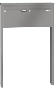 RENZ/Tetro / 2er Freistehende Briefkastenanlage Standbriefkasten/RAL-Farbe 9007 Volumen 1/zum Einbetonieren/Dein-Briefkasten.de